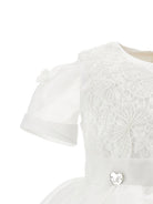 Abito per neonata Monnalisa bianco con dettaglio con fiocco 73G902 7112 0001 MONNALISA KIDS 