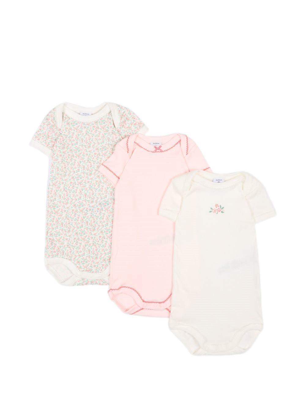 Set di tre body per neonata Petit Bateau multicolore con stampa floreale A0GYK 00 PETIT BATEAU KIDS 