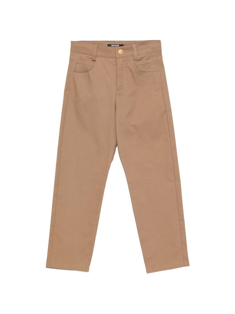 Pantaloni per bambino Balmain Kids marroni con design a cinque tasche BY6R40 G0197 315 BALMAIN KIDS 