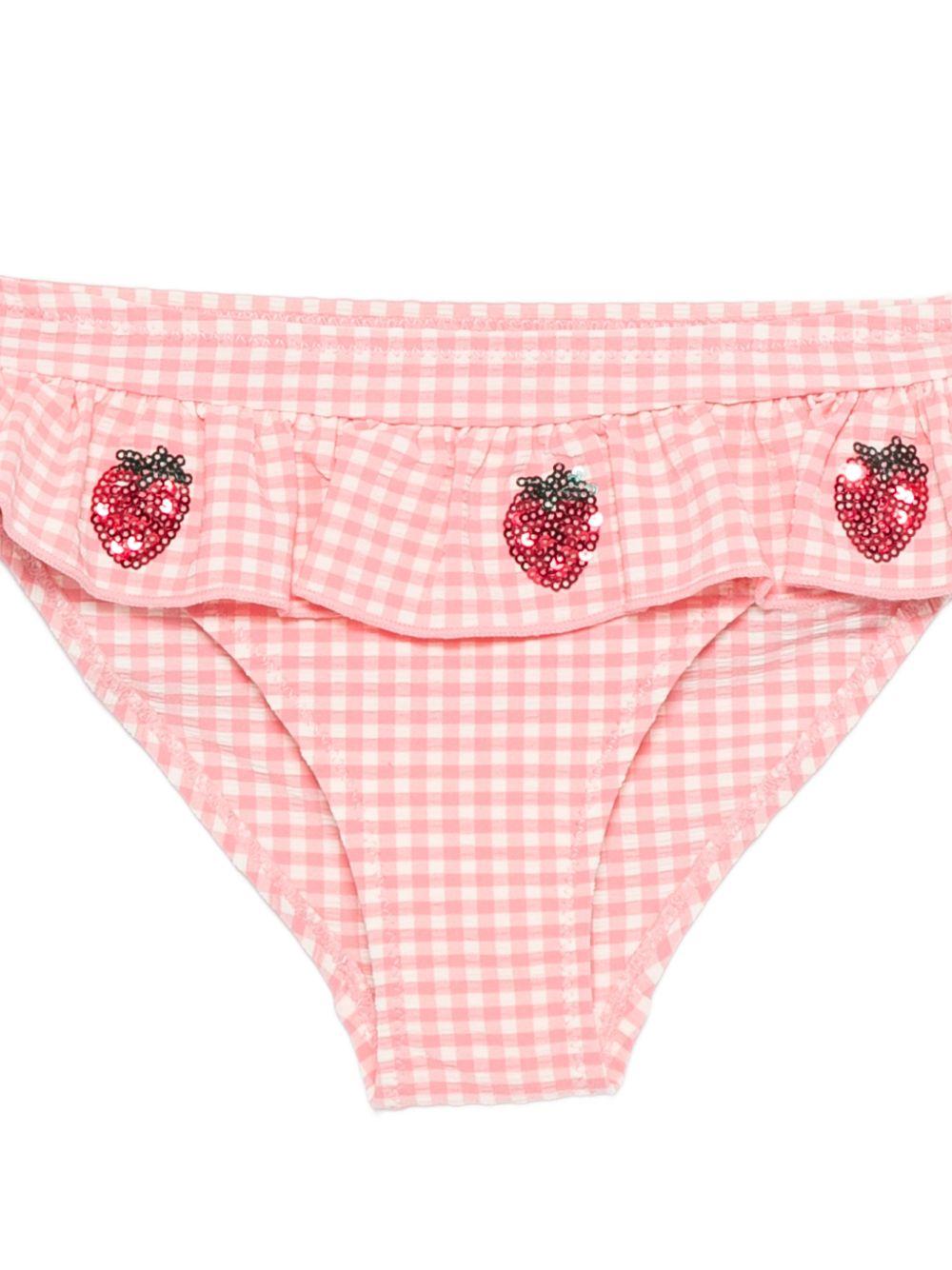 Bikini per bambina Konges Sløjd rosa con decorazione fragole KS104785 PINK KONGES SLOJD KIDS 