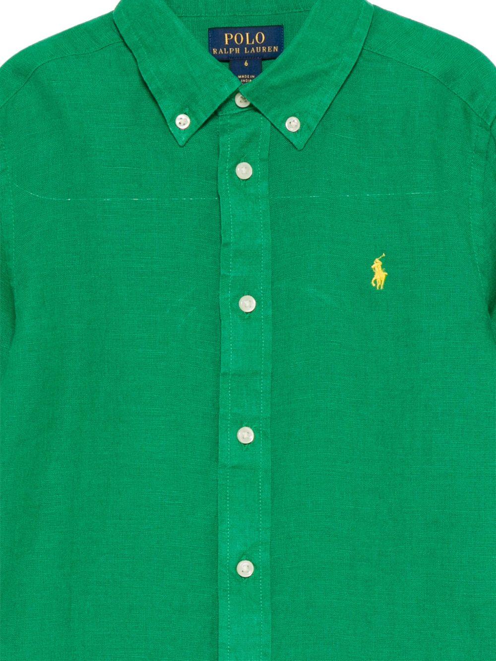 Camicia per bambino Polo Ralph Lauren Kids verde con caratteristico logo Polo Pony 322967600 501 Ralph Lauren kids 
