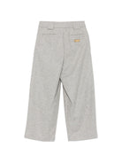 Pantaloni per bambino Balmain Kids grigi con placca con logo color oro BZ6A40 I0341 806OR BALMAIN KIDS 