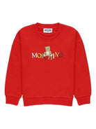 Felpa per neonati Moschino Kids rossa con motivo Teddy MUF064LCA60 50109 MOSCHINO KIDS 