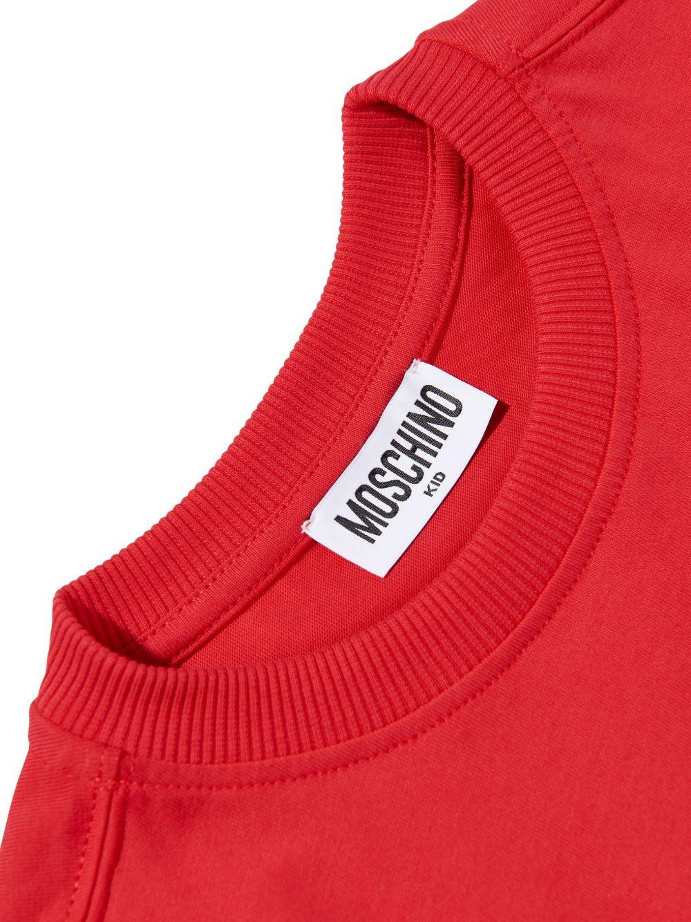 T-shirt da bambino Moschino Kids rossa con stampa orsacchiotti HUM05PLAA23 50109 MOSCHINO KIDS 