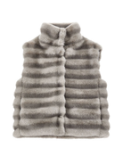 Gilet in eco-pelliccia per bambina Monnalisa grigio effetto volpe 17F108 6032 0032 MONNALISA 