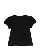 T-shirt per neonata Moschino Kids nera con stampa Teddy Bear con cuore MLM02BLBA00 60100 MOSCHINO KIDS 