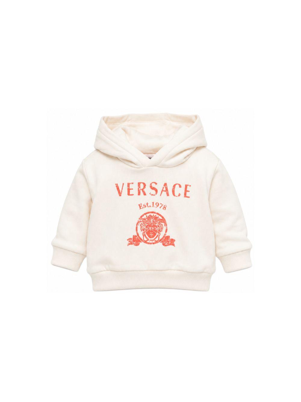 Felpa per neonato Versace Kids beige con stampa grafica 10252521A18126 2YE00 VERSACE KIDS 