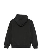Felpa per bambino Stone Island Kids nera con distintivo Compass L2S166100003S0A20 V0029 STONE ISLAND KIDS 
