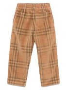 Pantaloni per bambino Burberry Kids beige con stampa Burberry Check 8109048 A7028 BURBERRY KIDS 