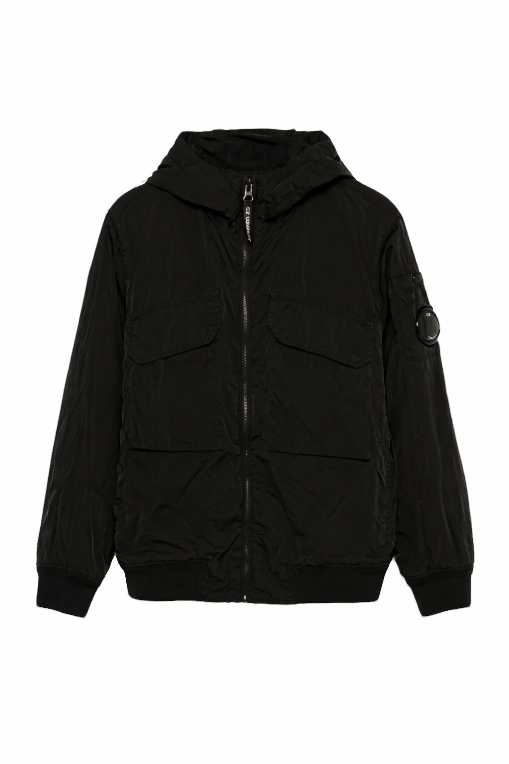 Giubbino per bambino C.P. Company Kids nero con cappuccio e zip CUS01RL3C00 60100 C.P.COMPANY KIDS 