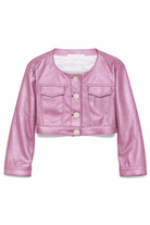 Giacca per bambina Colorichiari rosa modello crop senza colletto FJ808178 3839 86 COLORICHIARI KIDS 
