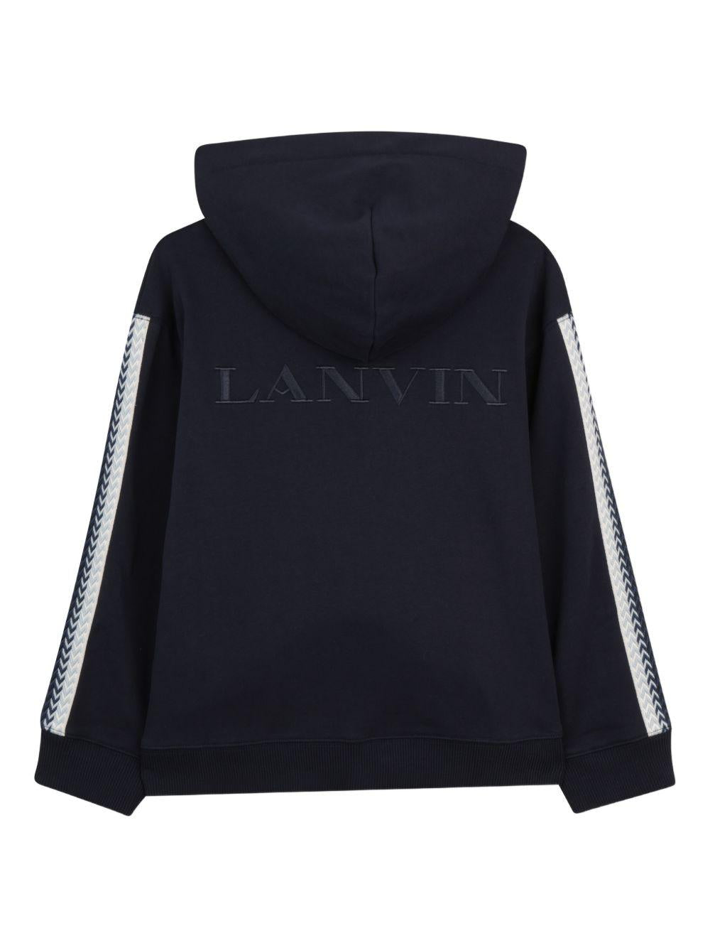 Felpa per bambino Lanvin Enfant blu navy con chiusura con zip N30370 855 LANVIN KIDS 