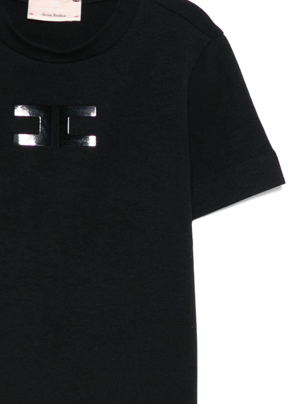 T-shirt per neonata Elisabetta Franchi La Mia Bambina nero con logo EGTS1030JE006 N000 ElISABETTA FRANCHI 
