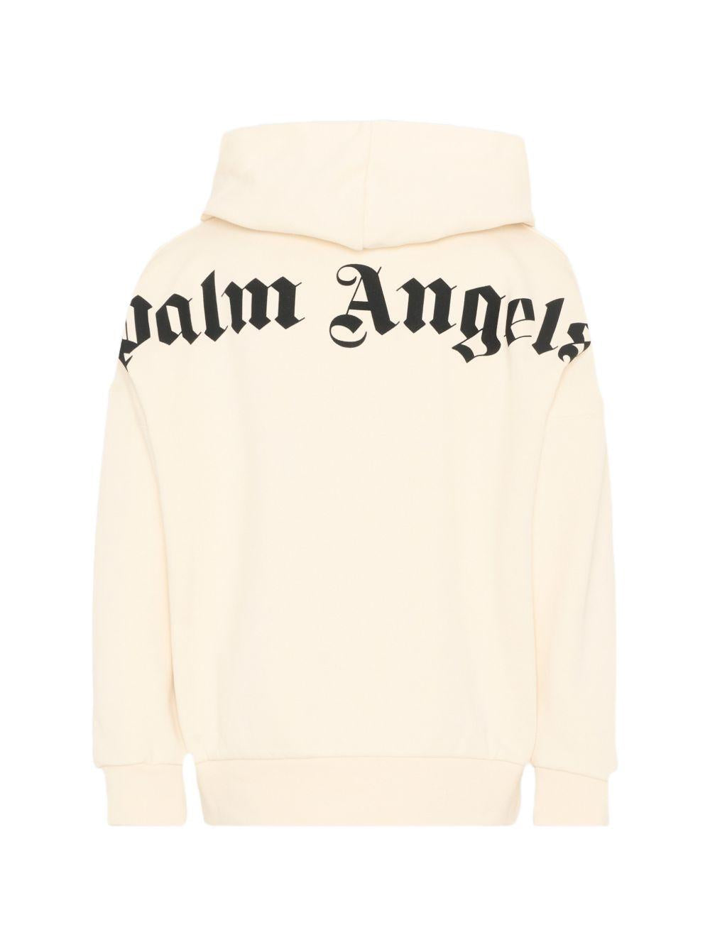 Felpa per bambino Palm Angels Kids bianca con logo sul davanti PBBB011S26FLE001 002 PALM ANGELS KIDS 