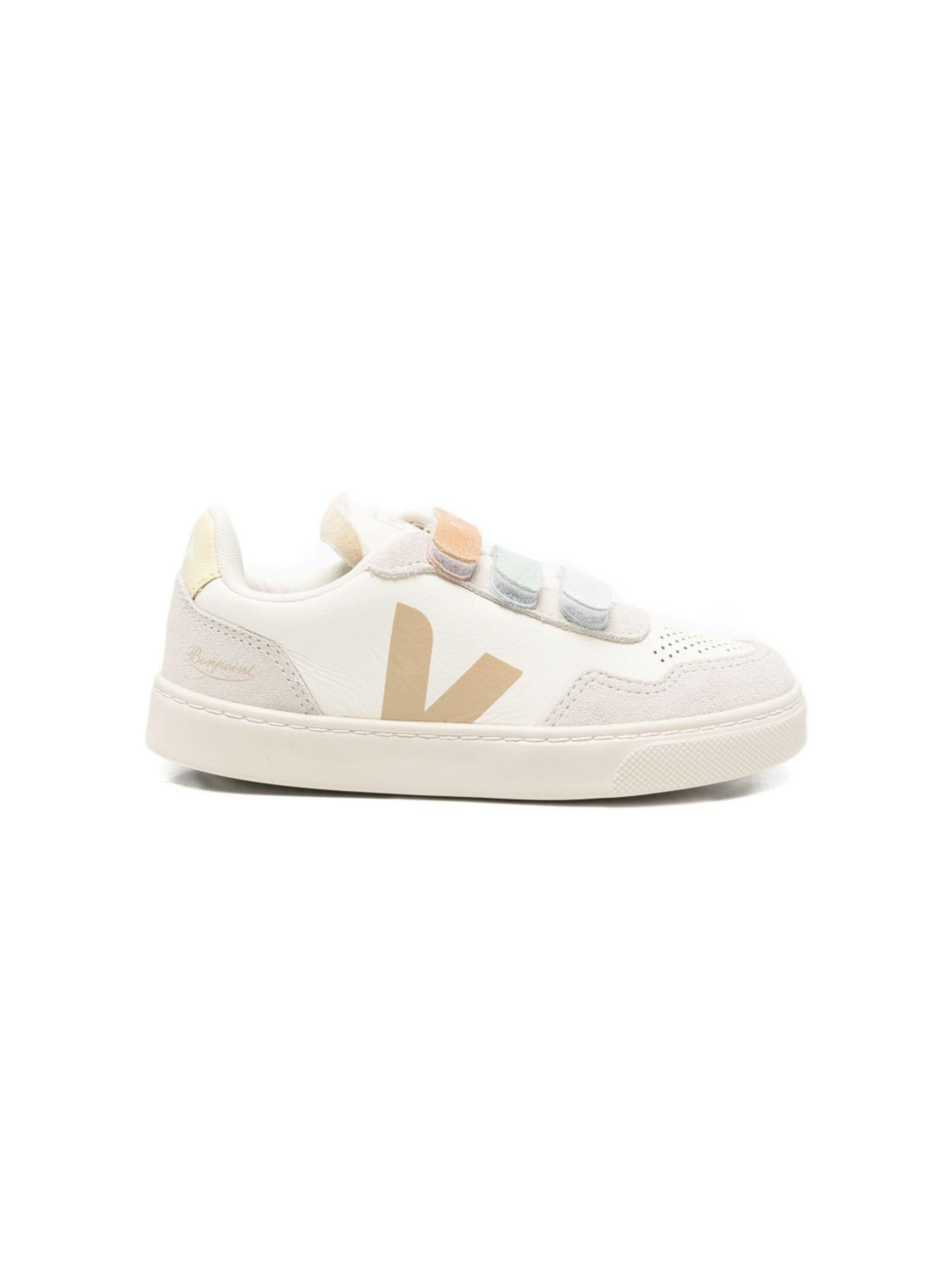 Sneakers per bambini Veja Kids v-90 con dettagli in pelle scamosciata BN2021651 PURE ALMOND NATURAL VEJA KIDS 