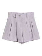 Shorts in tela per bambina Brunello Cucinelli Kids Lilla con glitter BH547S285 C167 BRUNELLO CUCINELLI KIDS 