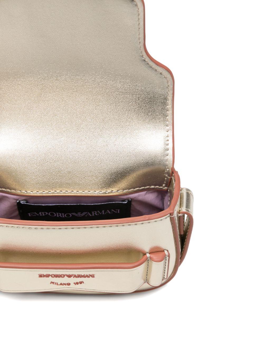 Borsa a spalla per bambina Emporio Armani Kids color oro con logo sul davanti EG000791 AF24538 Z2006 EMPORIO ARMANI KIDS 