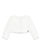 Giacca biker per neonata Monnalisa bianco con dettaglio ruches 73E100 5407 0001 MONNALISA 