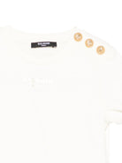 T-shirt da bambina Balmain Kids bianca con bottoni BY8A01 Z3672 102OR BALMAIN KIDS 