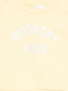 Felpa per neonato Givenchy Kids gialla con logo ricamato sul davanti H31194 524 GIVENCHY KIDS 
