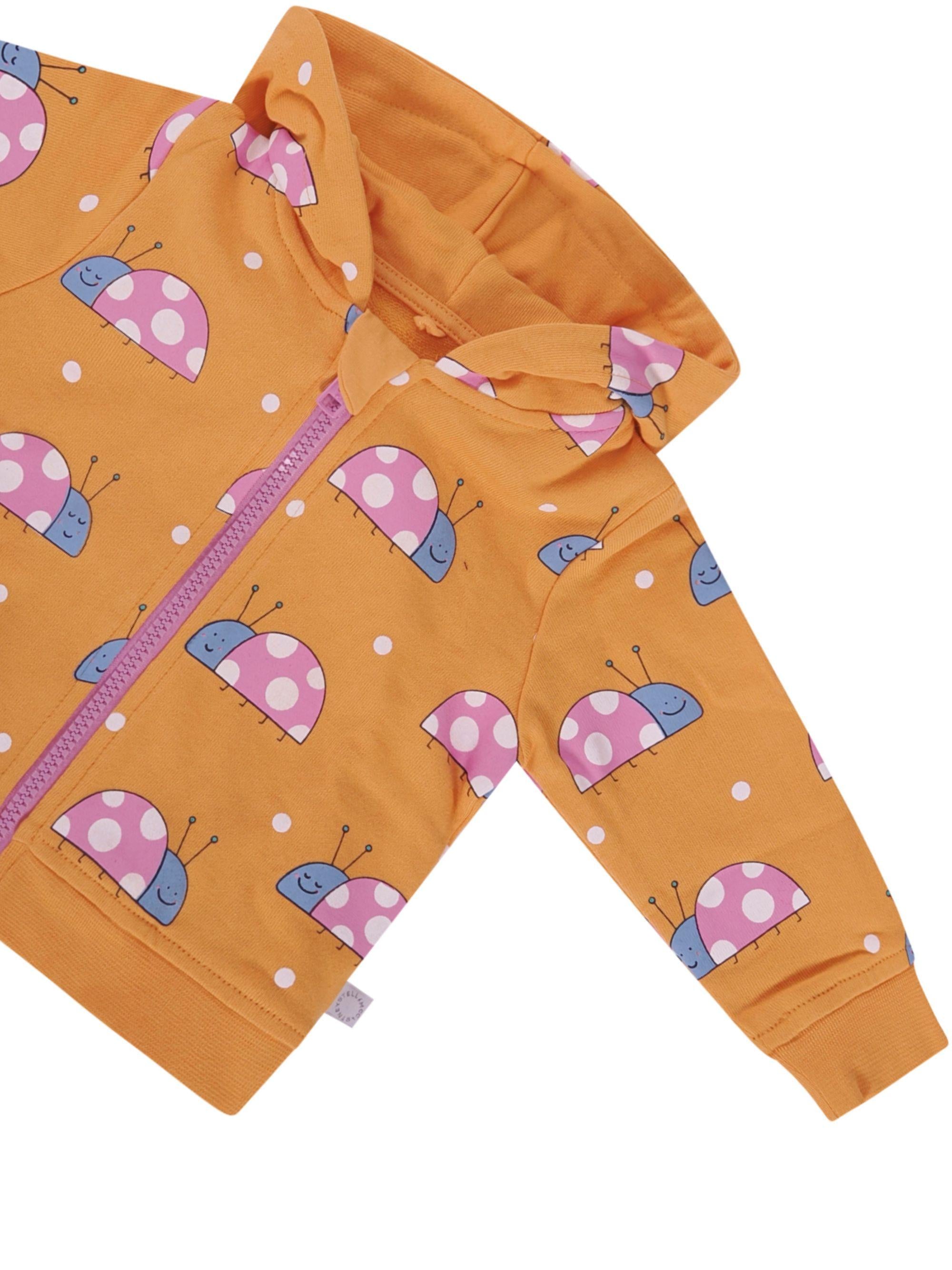 Felpa per neonata Stella McCartney Kids arancione con stampa coccinelle all-over TY4030 Z3579 465MC STELLA McCARTNEY KIDS 