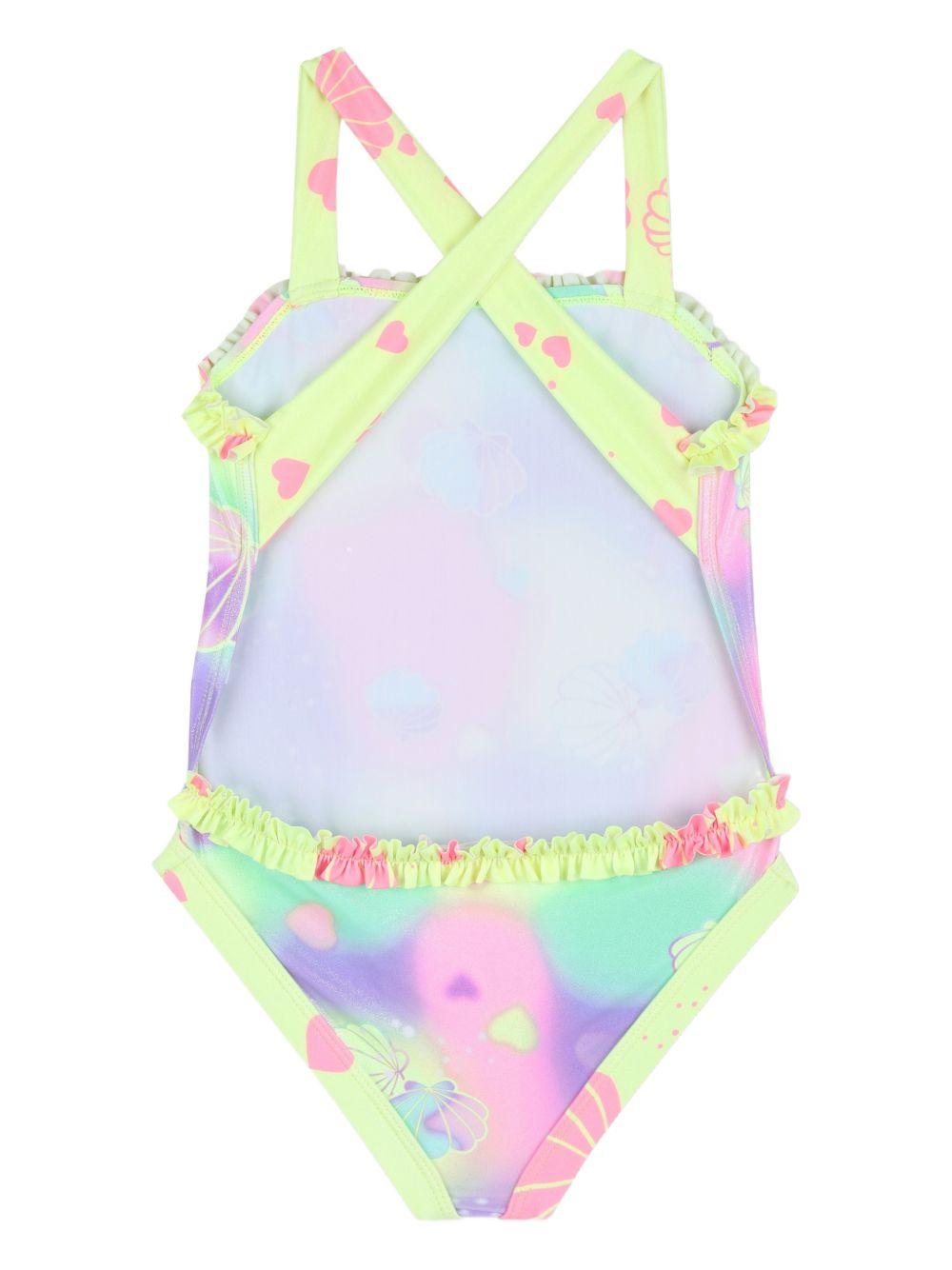 Costume intero per bambina Billieblush giallo con stampa grafica conchiglie U21958 929 BILLIEBLUSH KIDS 