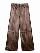 Pantaloni per donna Alysi marroni con effetto metallizzato 216107 P6060 CHOCO ALYSI 