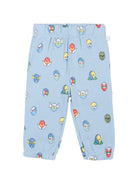Pantaloni per neonato Stella McCartney Kids azzurri con stampa grafica all-over TZ6310 Z4012 61EMC STELLA McCARTNEY KIDS 