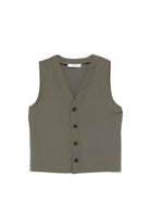 Gilet per bambino Paolo Pecora Kids verde con bottoni PP4205 OLIVA PAOLO PECORA KIDS 