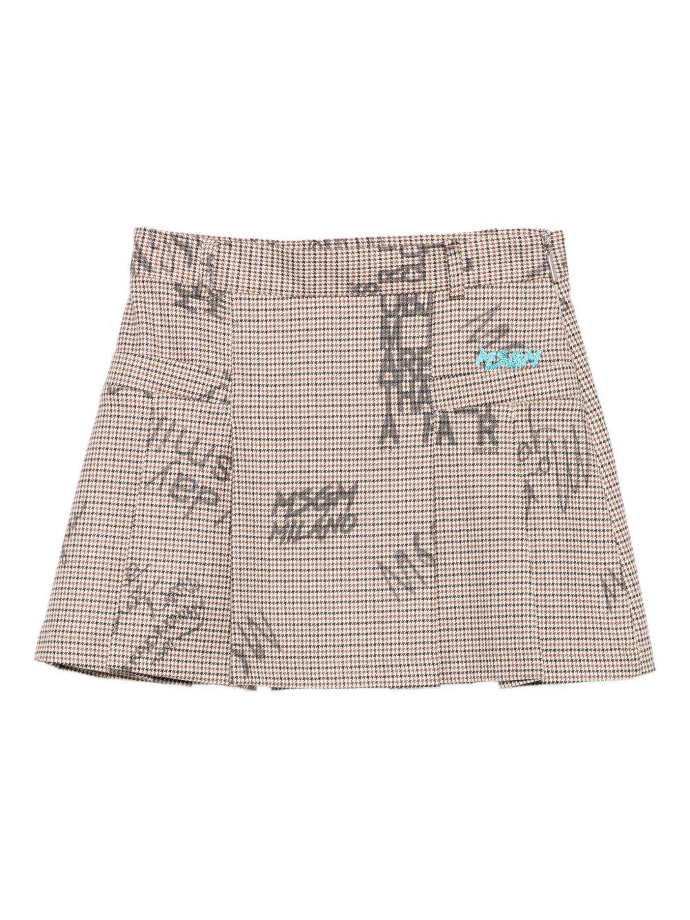 Minigonna per bambina MSGM Kids marrone con stampa grafica F5MSJGSK110 MS030 MSGM KIDS 