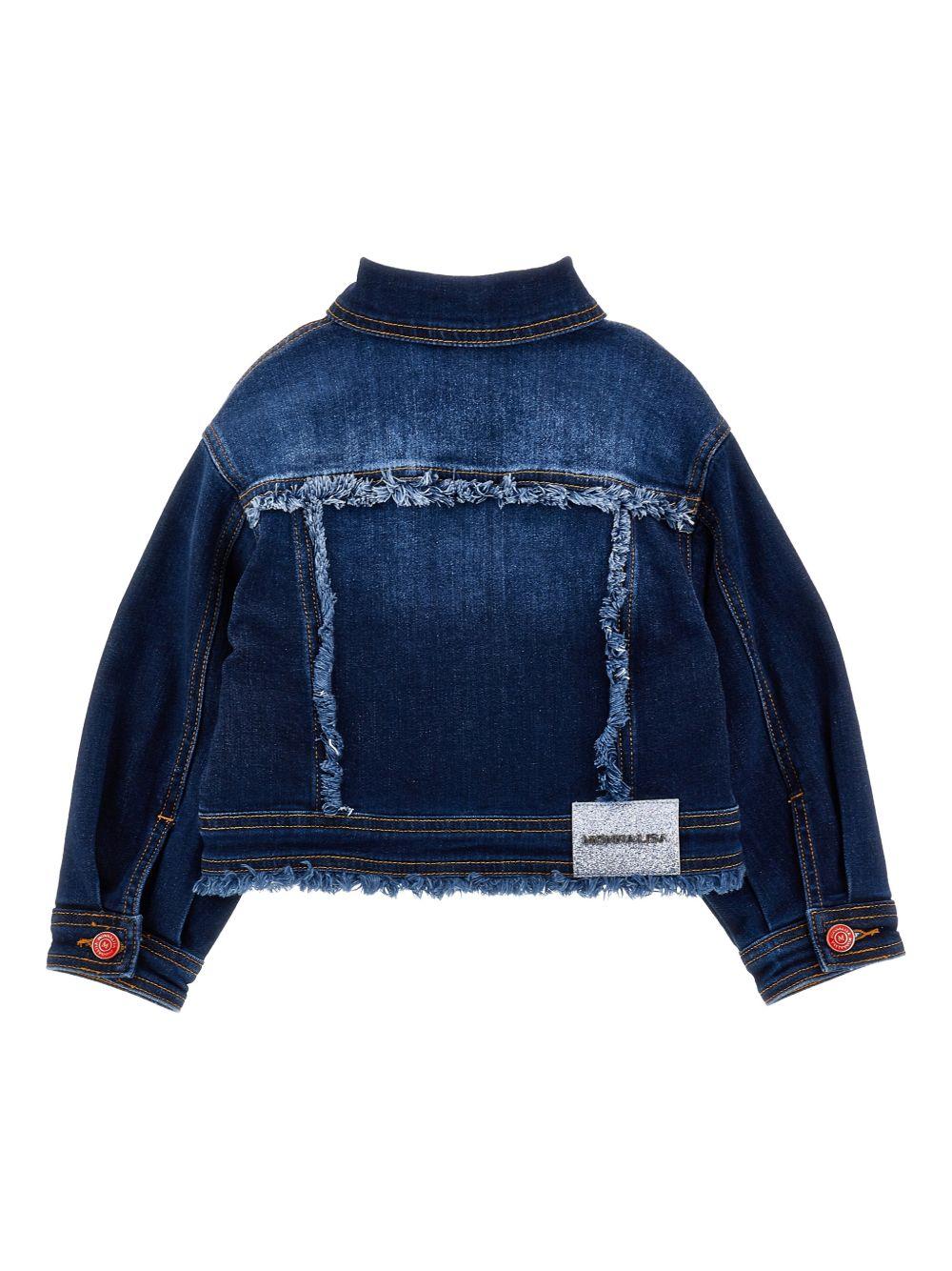 Giacca per bambina Monnalisa x Hello Kitty in denim con applicazione 19G101 7015 0055 MONNALISA KIDS 