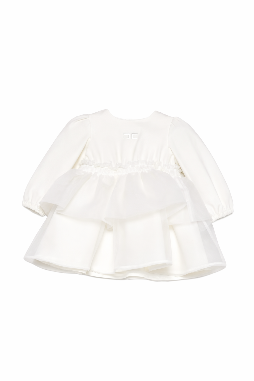 Abito per neonata Elisabetta Franchi La Mia Bambina bianco con ruches ENAB0760CA235 0004 ElISABETTA FRANCHI KIDS 