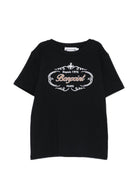 T-shirt per bambini Bonpoint nera con logo sul davanti S06BTSK00007 199A BONPOINT KIDS 