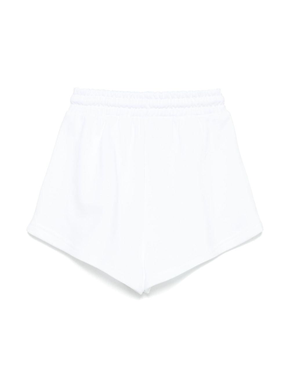 Shorts sportivi in cotone per bambina MSGM Kids bianco con stampa sulla gamba S5MSJGSH093 001 MSGM KIDS 
