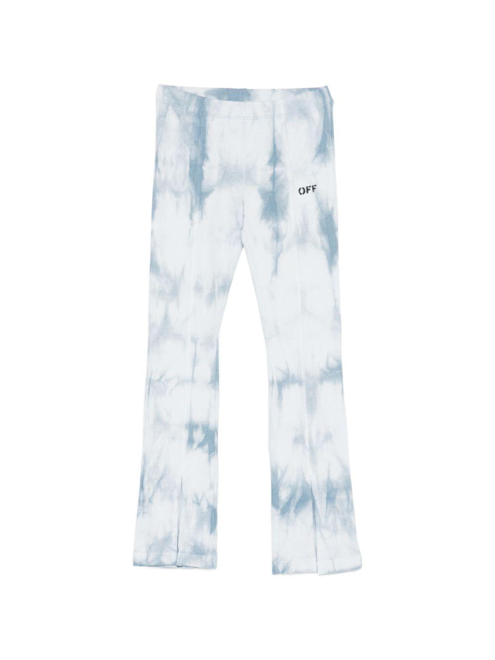 Leggings per bambina Off-White Kids multicolore con motivo tie-dye 44GCA009S26J001 451 OFF WHITE KIDS 