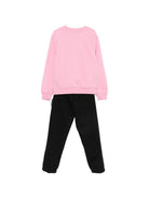 Completo per bambina John Richmond Kids rosa e nero con stampa logo RGA26019CF PINK BEGONIA JOHN RICHMOND KIDS 