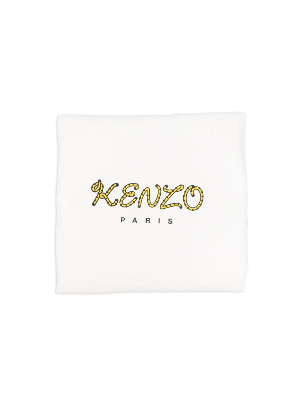 Coperta per neonati Kenzo Kids bianca con logo tigrato K61858 117 KENZO KIDS 