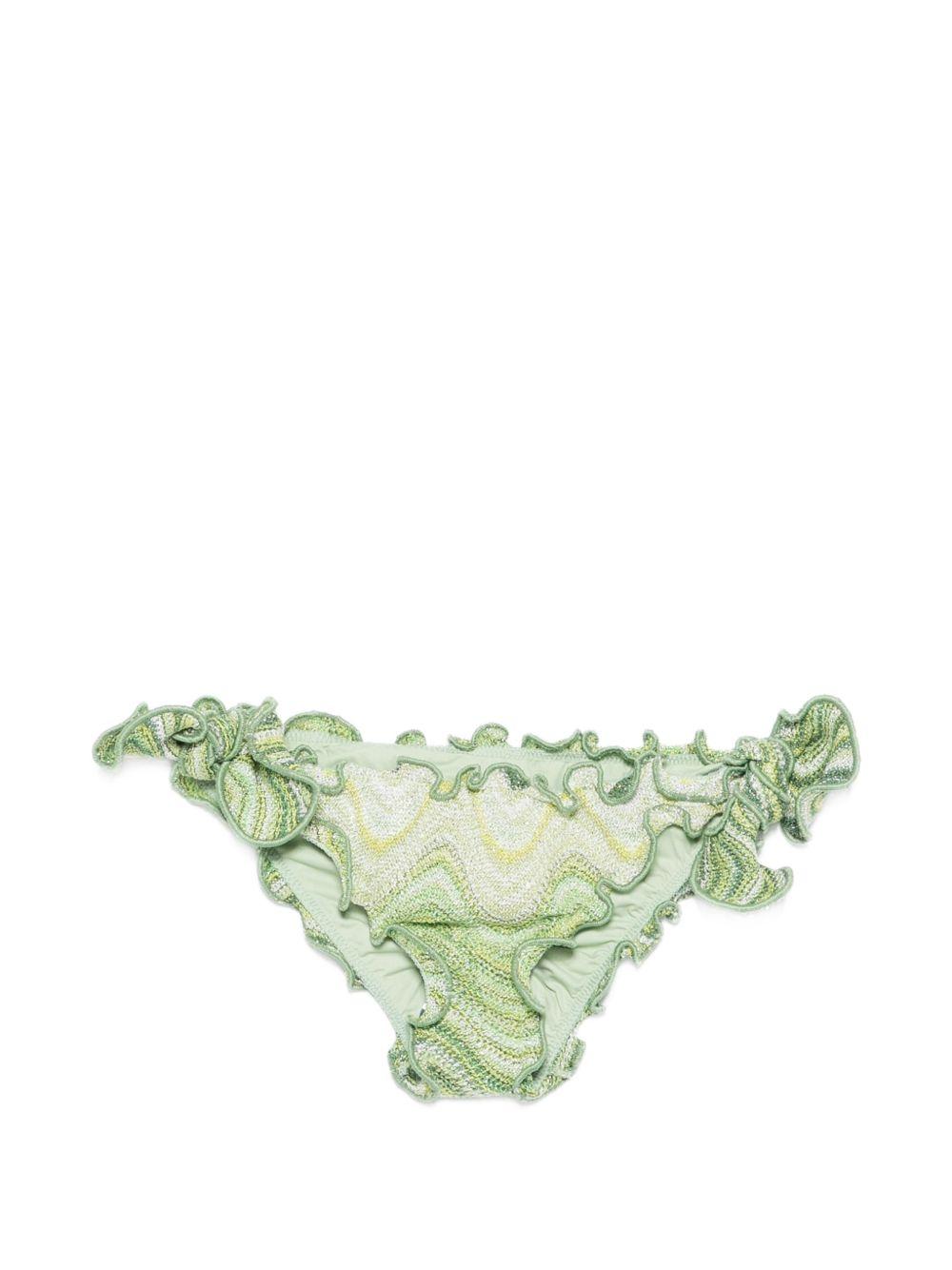 Costume per bambina MC2 Saint Barth Kids verde con bordo arricciato CRIC001 01121L MC2 ST. BARTH KIDS 