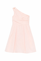 Abito monospalla per bambina Elisabetta Franchi La Mia Bambina rosa plissettato EFAB6740TV033 C036 ElISABETTA FRANCHI KIDS 