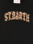 T-shirt per bambina MC2 Saint Barth Kids nero con toppa logo animalier ELLY001 03406L MC2 ST. BARTH KIDS 