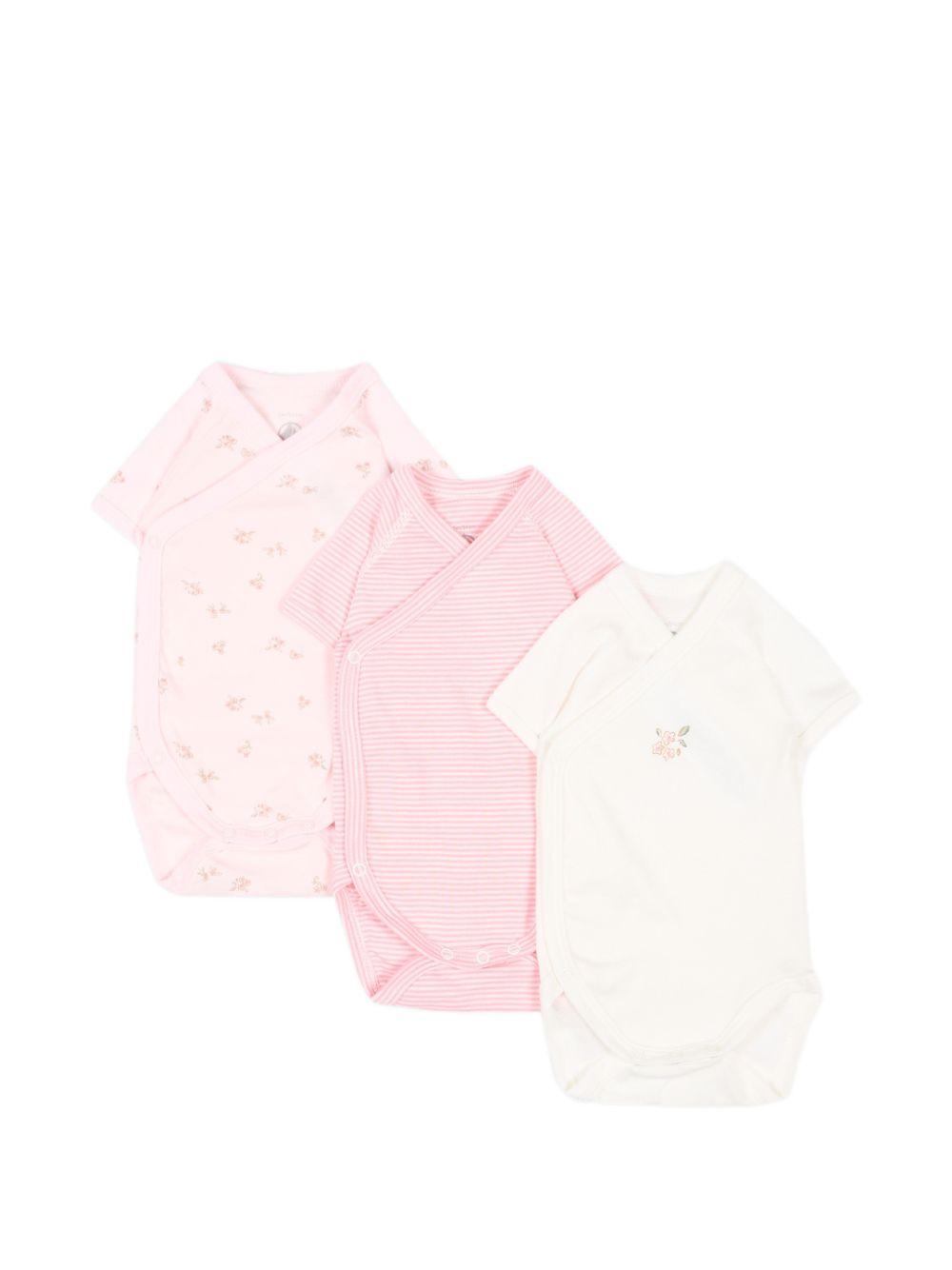Set di tre body per neonata Petit Bateau multicolore con stampa floreale A0GHN 00 PETIT BATEAU KIDS 