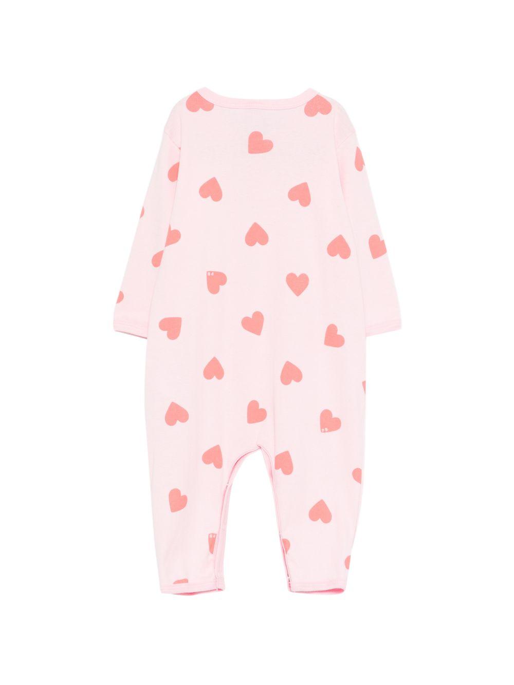 Pigiama per neonata Petit Bateau rosa con stampa cuori A0FSA 01 PETIT BATEAU 
