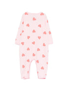 Pigiama per neonata Petit Bateau rosa con stampa cuori A0FSA 01 PETIT BATEAU 