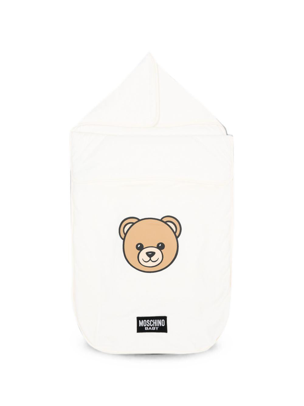 Sacco nanna per neonati Moschino Kids bianco con motivo Teddy Bear MUE00WLCA40 10063 MOSCHINO KIDS 