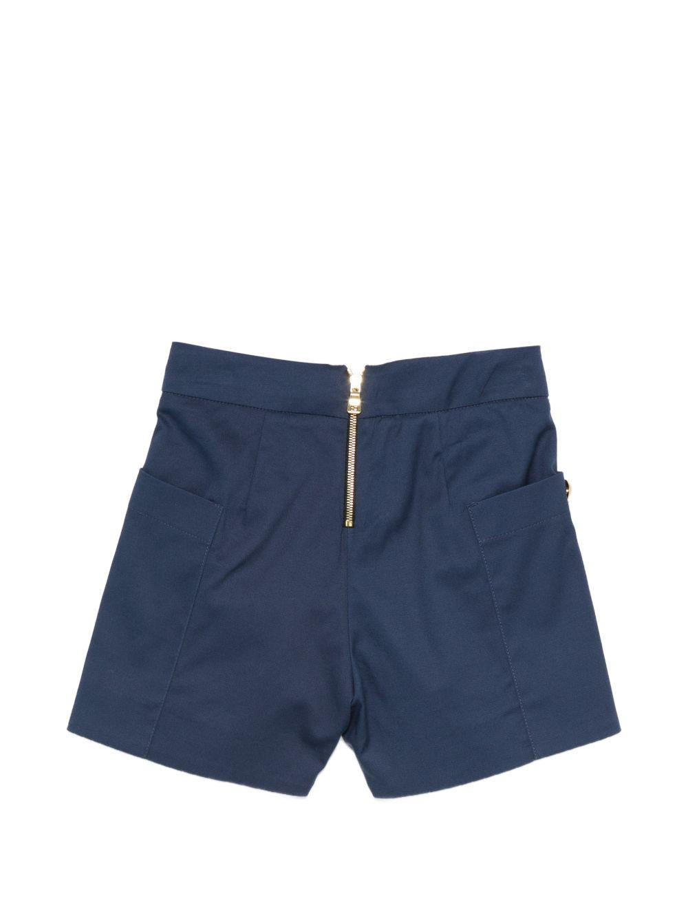 Shorts per bambina Balmain Kids blu con bottoni color oro BY6C09 G0197 620 BALMAIN KIDS 
