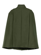 Cappotto a mantella per bambina Balmain Kids verde con collo alto BX2B03 E0169 762OR BALMAIN KIDS 