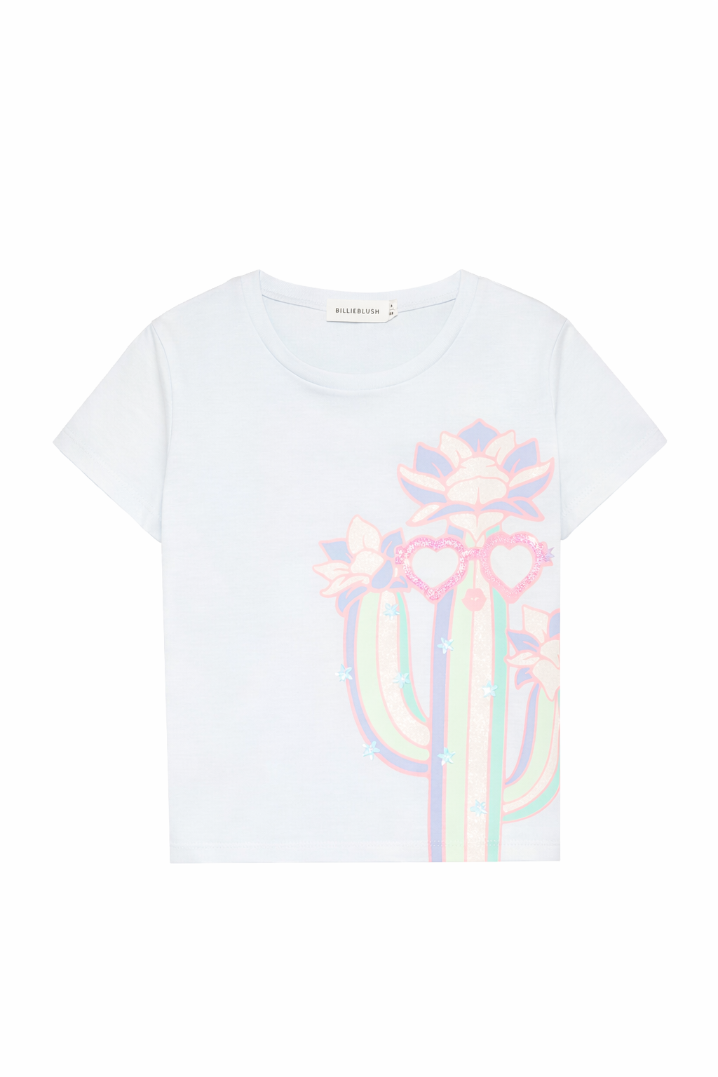 T-shirt per bambina Billieblush azzurra con stampa grafica U21960 76S BILLIEBLUSH 