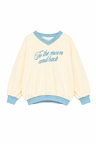 Felpa per bambina Mini Rodini multicolor con scritta "To the moon and back ricamata" 26220163 YELLOW MINI RODINI KIDS 