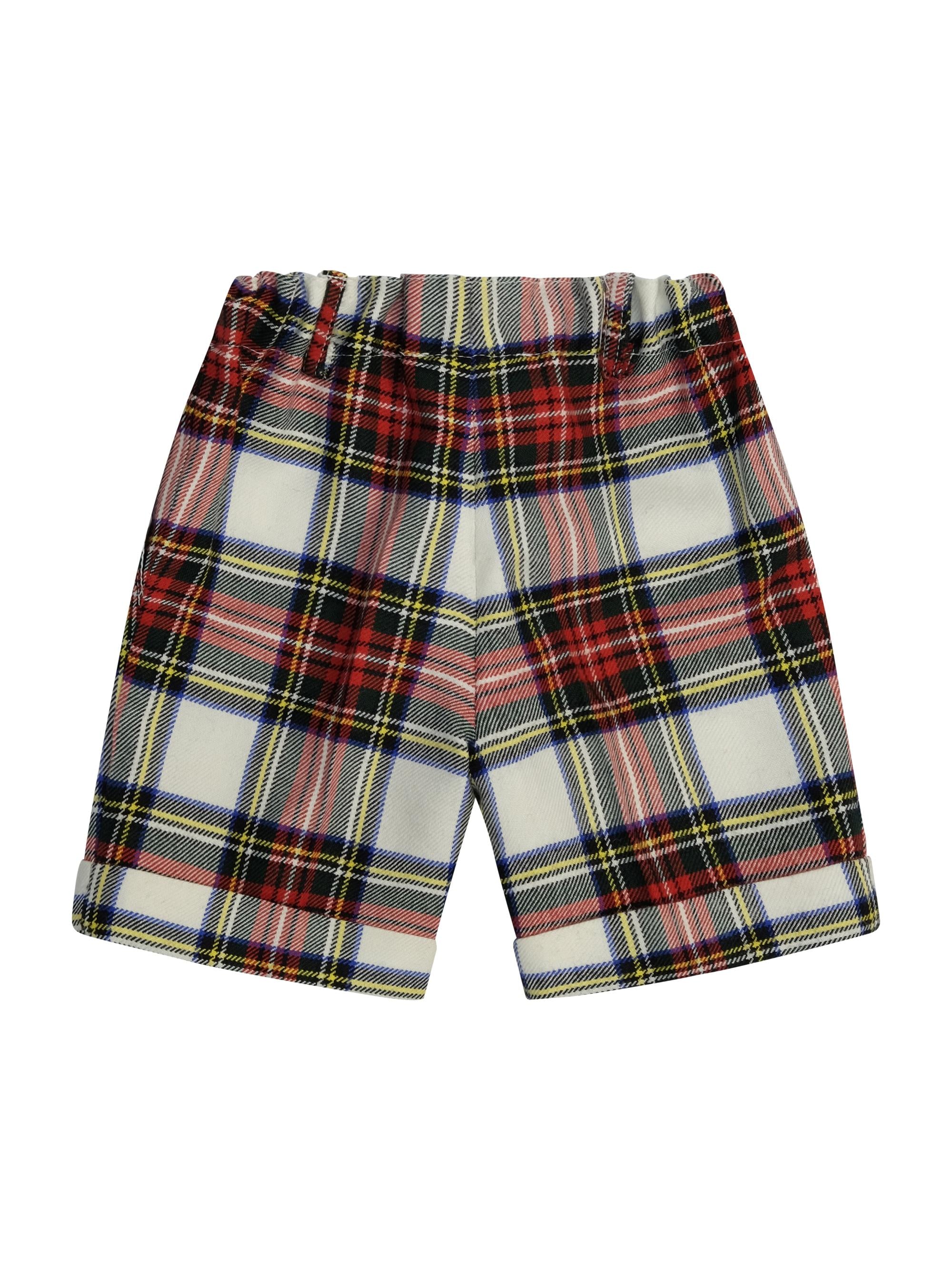 Shorts per neonato Paio Crippa multicolore con motivo a quadri ULIVO 4028 PAIO CRIPPA 