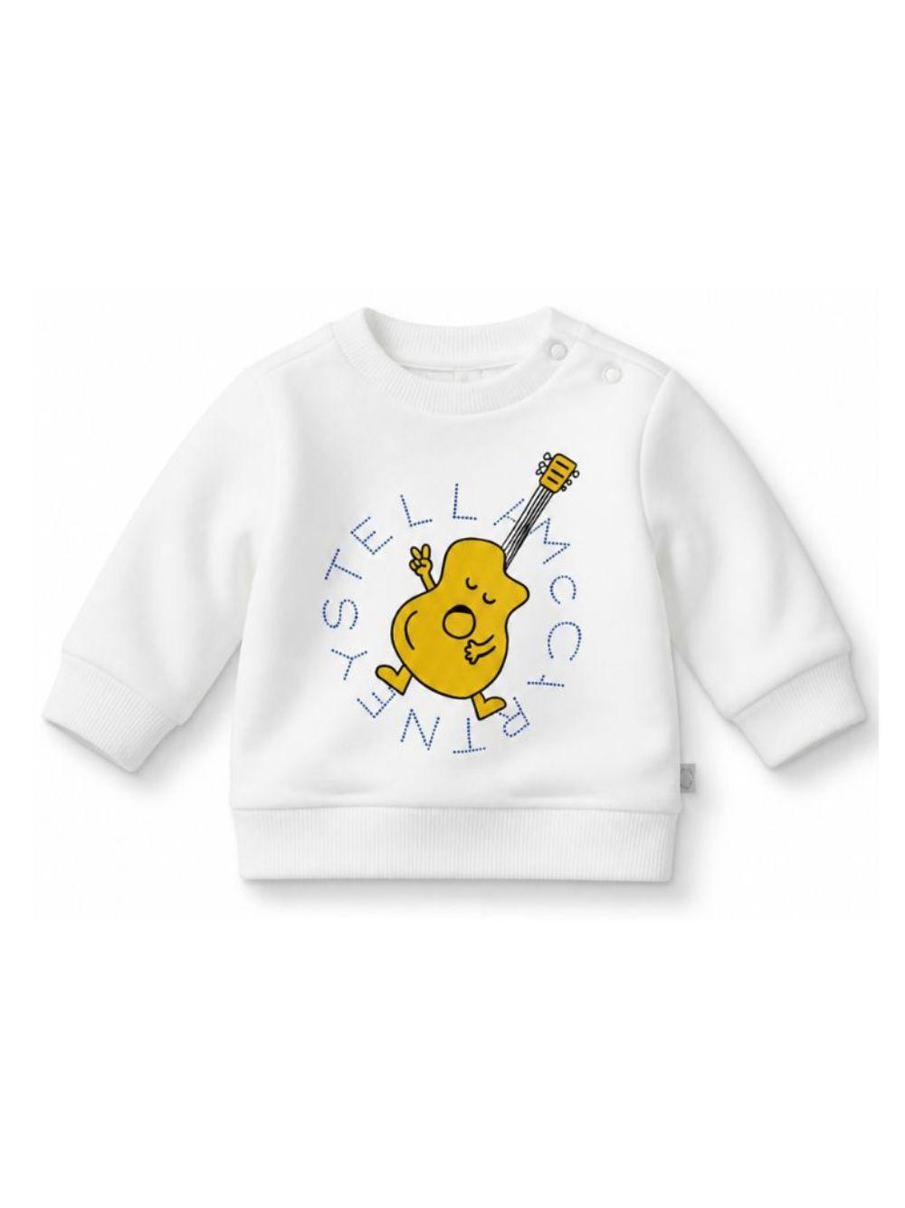 Felpa per neonato Stella McCartney Kids bianco con stampa grafica sul davanti TY4500 Z0499 101 STELLA McCARTNEY KIDS 